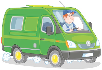 Van driver cartoon